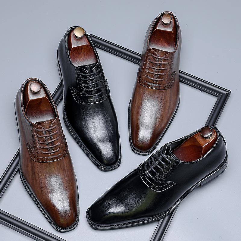 British men's business dress leather shoes pointed men's wedding groom shoes wedding suit shoes 24278-M