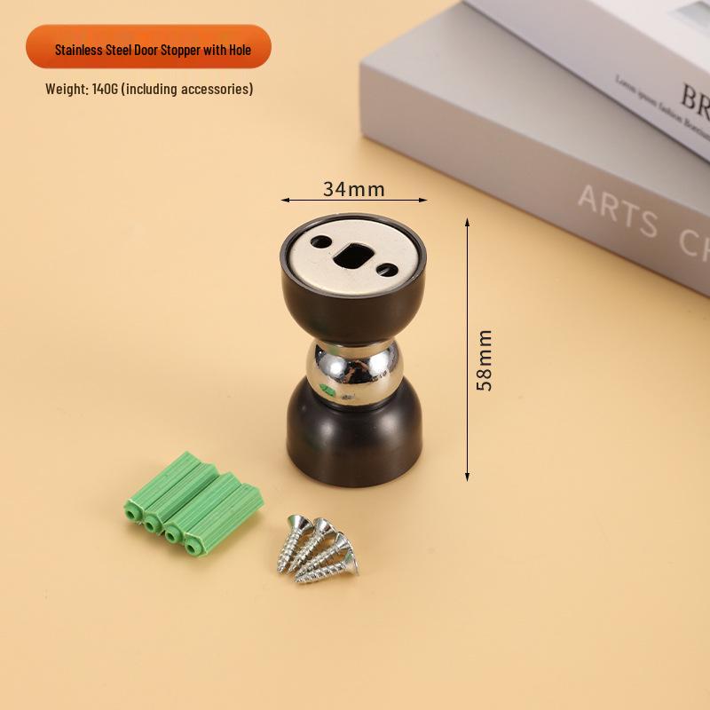 Magnetic Silicone Door Stopper: No-Drill, Anti-Collision Mini Stop for Wooden Bedroom Doors, Windproof Design.