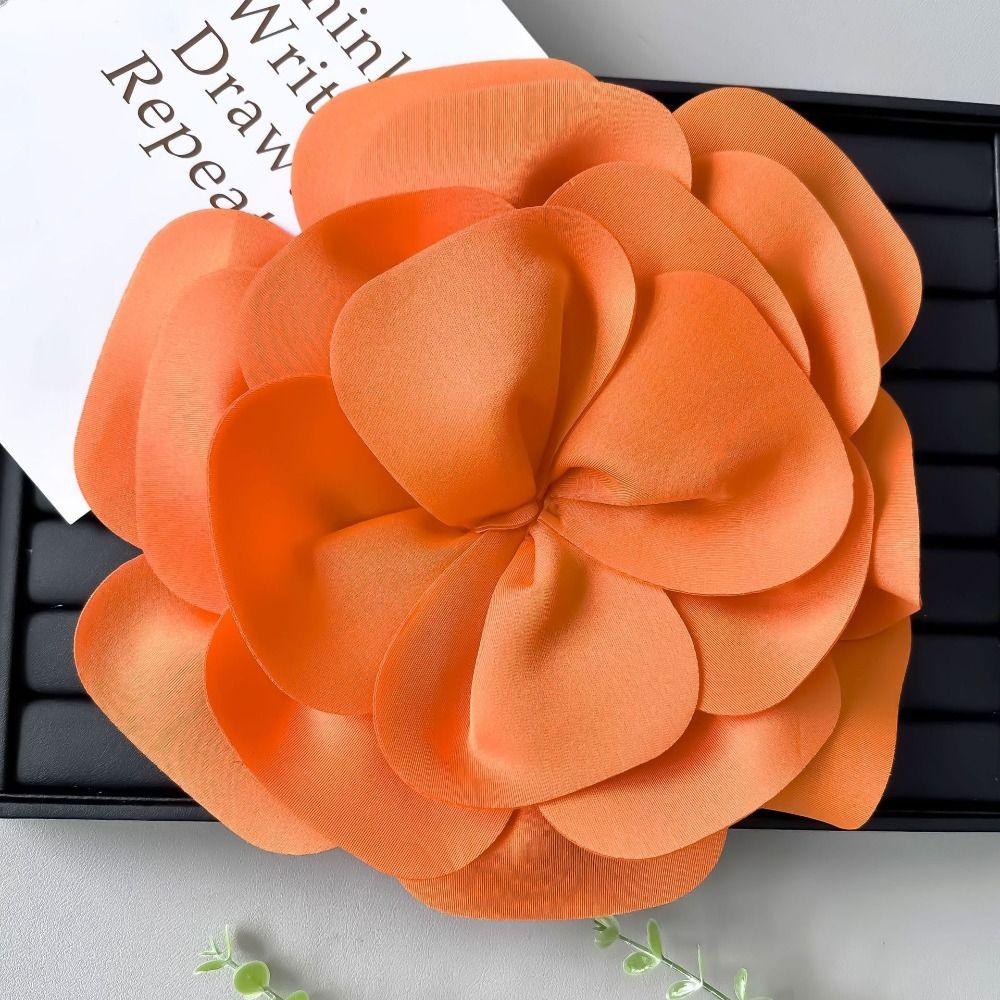 Große Satin-Blumen-Applikation 3D Kleider-Applikation Kleider-Dekoration Aufnäher Nähen