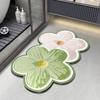 Fresh and Simple Special-shaped Flowers Diatom Mud Bathroom Toilet Toilet Door Water Absorption Dirt-resistant and Easy To Take Care of Floor Mat