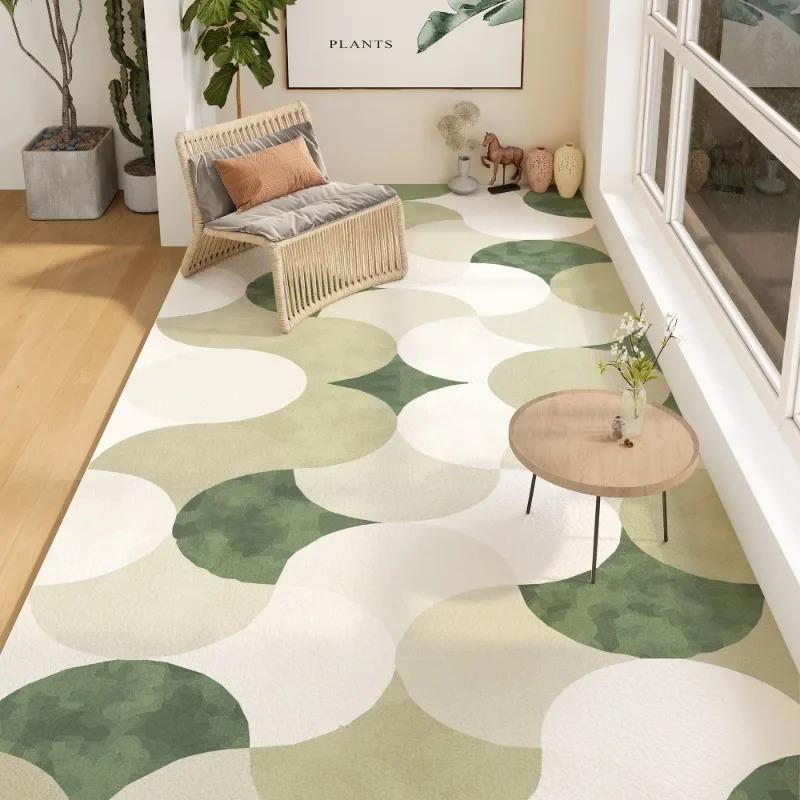 Clover Pattern Carpet Mat Rug Watercolor Circles Checkerboard Minimalist Scandinavian Home Decoration Floor Mat Bedroom Rug