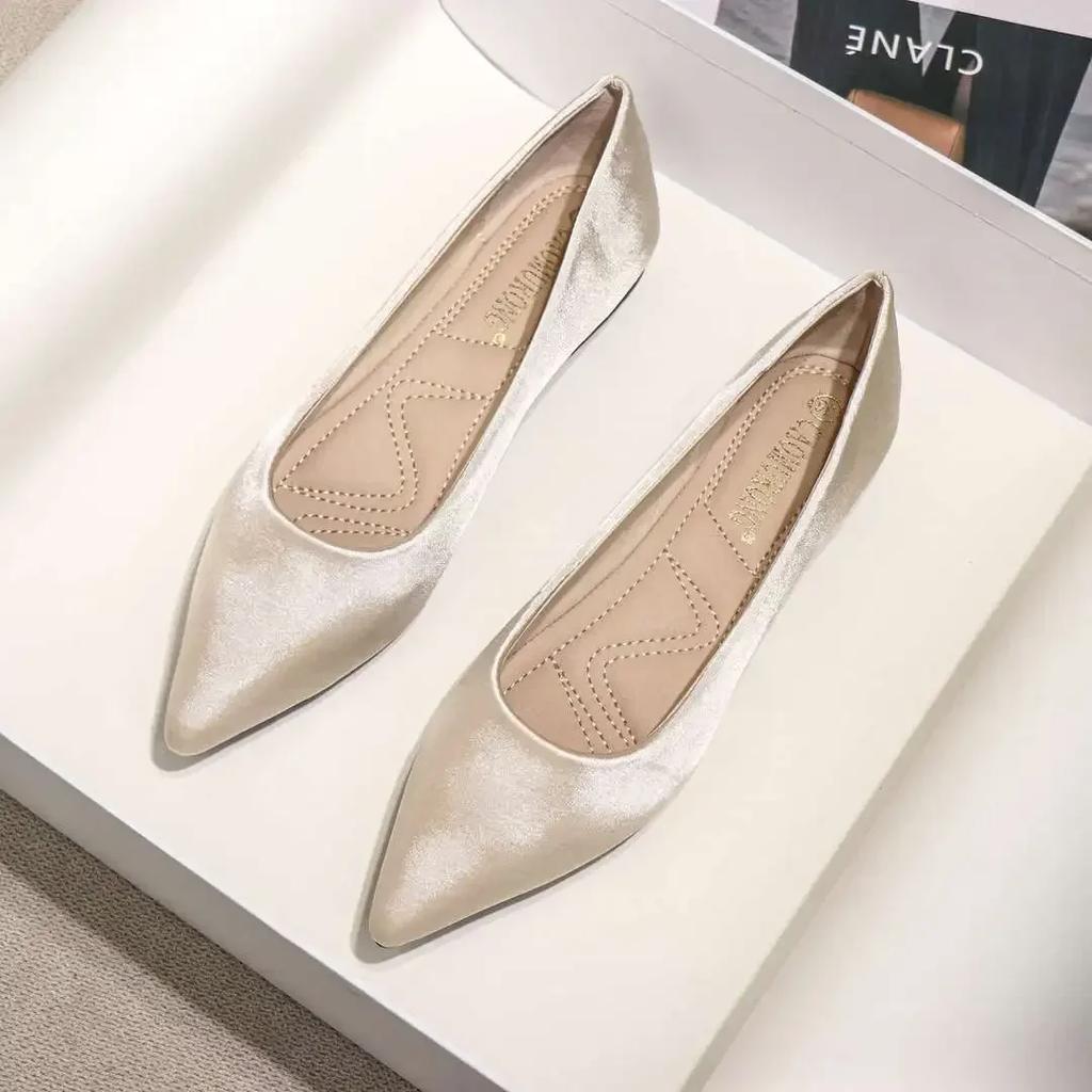 Fashion Ladies Footwear Low Heel Elegant Office Non Slip Women's Flat Shoes Casual Summer 2024 Comfortable Young Social 2025 New In