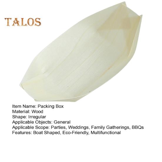 50 Pcs Wooden Snack Tray Eco-Friendly Disposable Boat Shaped Appetizer Plates Non-Toxic Serving Trays for Parties Weddings Family Gatherings