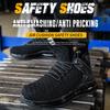 Men's Steel Toe Safety Shoes Anti-Crush And Piercing Soft Sole Outdoor Workshop Work Boots Solid Color Safety Boots