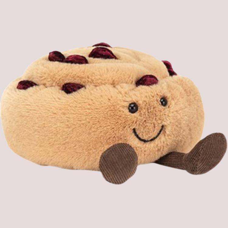 JELLYCAT Fun Food Series Raisin Bread Soothing Doll Plush Doll 12cm Tall