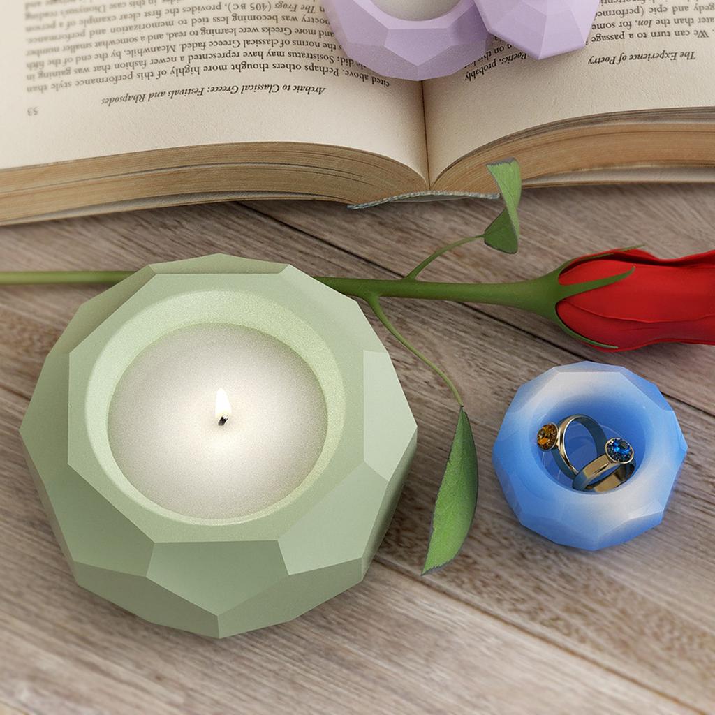 DIY Silikon Kerzenhalter Form Handgemachte Sechseckige Abschnitt Leuchter Form für Tee Wachs Tasse für Segen Zeremonie