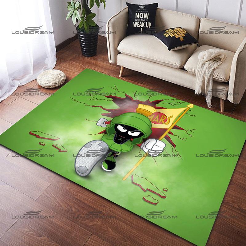 Funny Animated Character Carpet Square Flannel Marvin The Martian Rugs Modern Home Living Room Floor Mats Bedroom Carpet