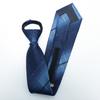 Men'S Business Dress Wedding Groom Dark Blue Pattern Hand Zipper Free 8Cm Men'S Plaid Tie