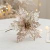 Christmas flower gold simulation Christmas tree decoration flower 20cm sequined flannel home decoration