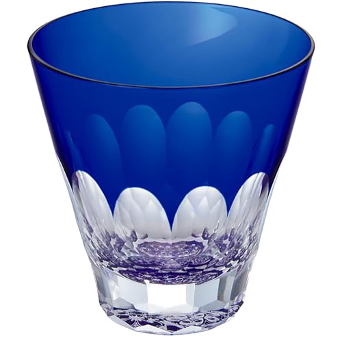Стеклянный стакан Otsuka Glass Edo Kiriko  Funabashi Kaleidoscope , прибл.. 240 мл, Цвет цветущей вишни синий, Сделано в Японии, 740-218-3