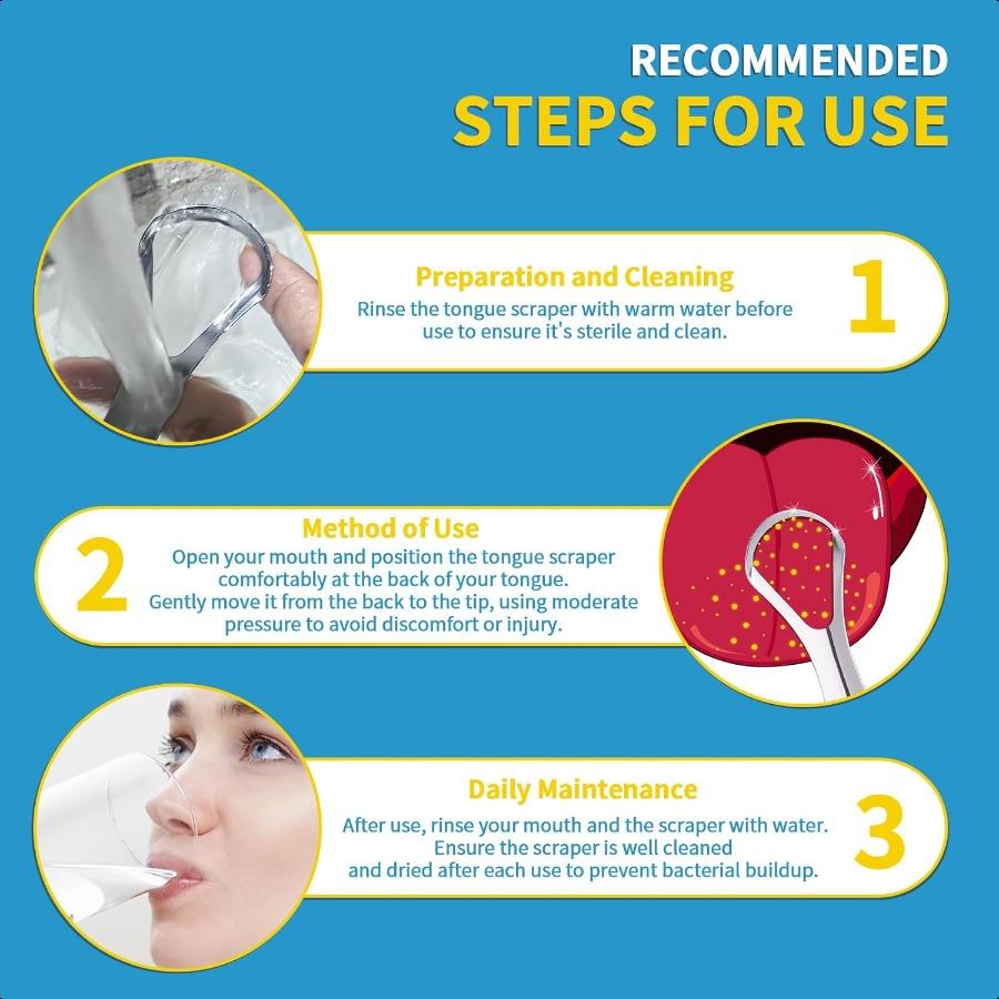 

GENKENT Скребок для языка Уменьшает неприятный запах изо рта Медицинский металлический очиститель Многоразовые здоровые щетки для гигиены полости рта для взрослых и Silve United States