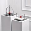 Vintage Luxury Square Tissue Holder with Ball Cream Style for Hotel Restaurant Tabletop Stand
