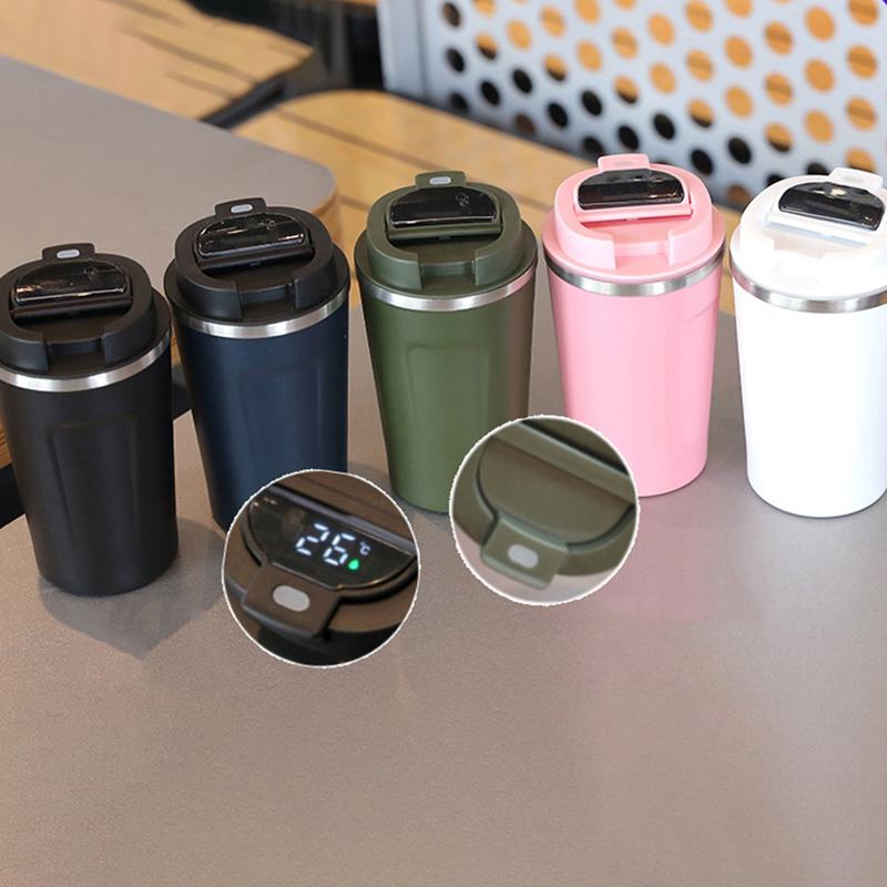 

510Ml Travel Stainless Steel Coffee Cup Thermal Mug Leak-Proof Thermos Bottle Tea Coffee Mug Vacuum Flask Insulated Cups чёрный