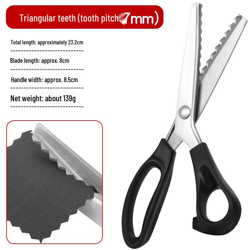 Multifunktionale Edelstahl-Scheren mit Wellenschliff für Schneiderei, Papier und Fadenschneiden