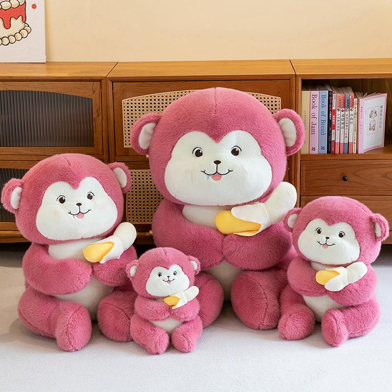Plush Retractable Banana Monkey Toy - Children's Favorite Rag Doll Gift