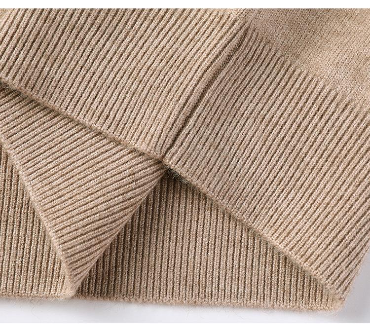 Men's Round Neck Long Sleeve Knitted Sweater - Casual Trend Solid Color