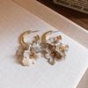 Silver Needle Resin Flower Tassel Earrings: Vintage, Versatile, Light Luxury Fashion Jewelry for Women