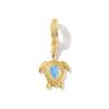 1 Piece Ocean Charms Clear Cubic Zirconia Fish Turtle Clasp Brass 18K Gold Plated Pendant DIY Necklace Keychains Jewelry Making