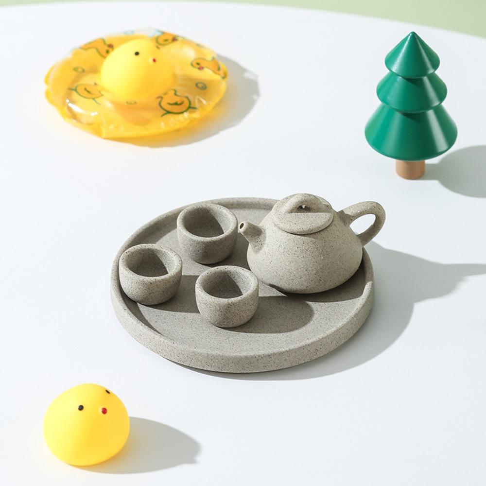 Antique Miniature Tea Set Funny Multipurpose Children's Tea Set Portable Cute Handmade Pottery Teapot Home Tea Ceremony