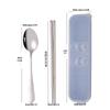 Portable Stainless Steel Cutlery Set: Fork, Spoon & Chopsticks - Ideal for Students & Outdoor Use