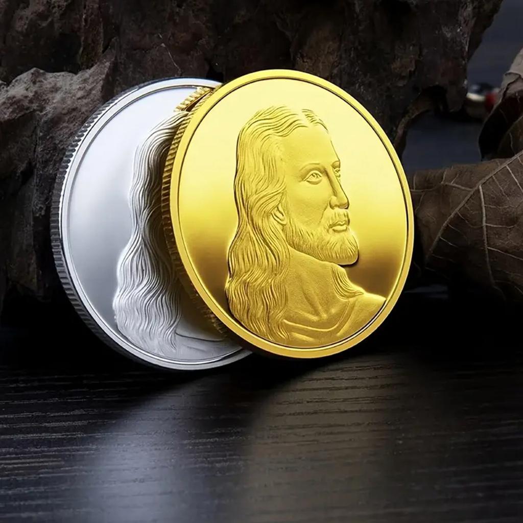 Minnesmynt 1 st Sista måltiden, 1,57 tum Metall Samlarobjekt, Jesus-tema, Detaljerat Religiöst Konstverk, Kristen Presentidé