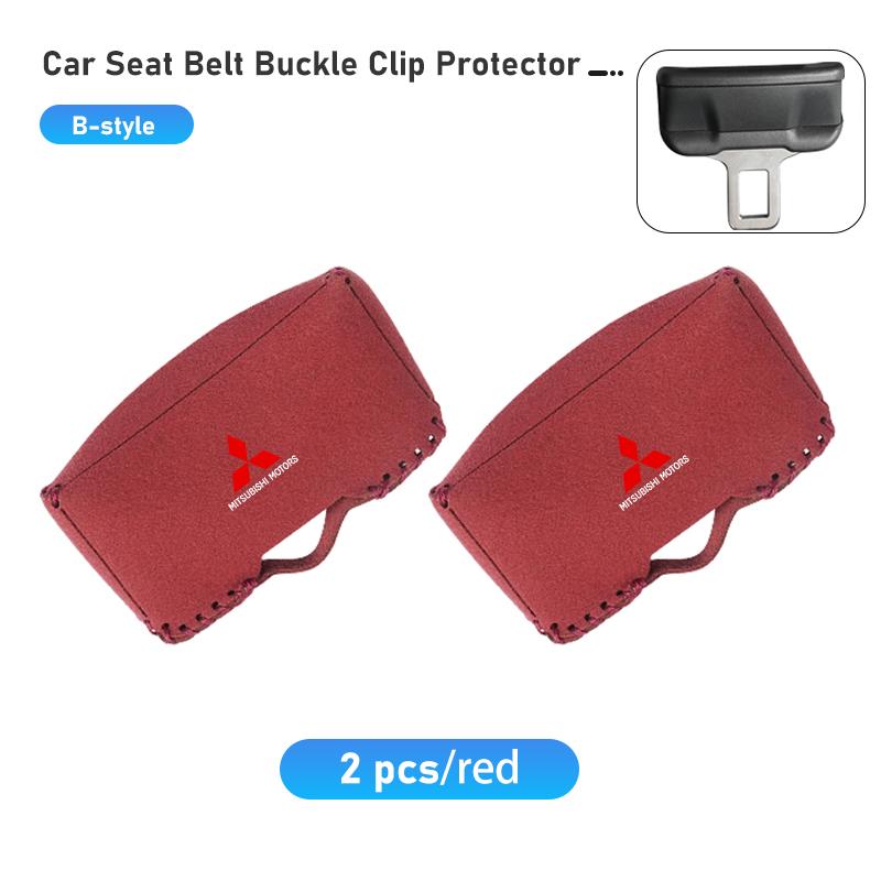 Car Seat Belt Buckle Protective Cover Safety Belt Plug Clip Case Accessories For Mitsubishi Outlander Lancer L200 ASX Pajero