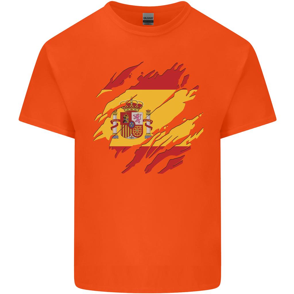 Torn Spain Flag Spanish Day Football Unisexs Light Cotton TShirt