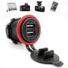 Waterproof Motorcycle Boat Car Dual USB Charger LED Power Adapter For Mobile Phone