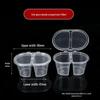 Disposable Plastic Sauce Cups with Lids - Small Chili Oil & Seasoning Container for Commercial Use.