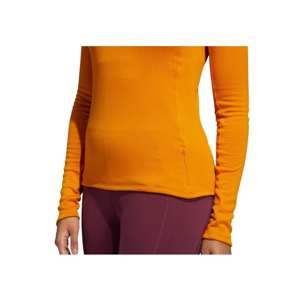 Adidas Cold.Rdy Sleeve Training Tee Solid Color Comfortable Slim Fit Long Sleeve T-Shirt Women Tops Orange H11214