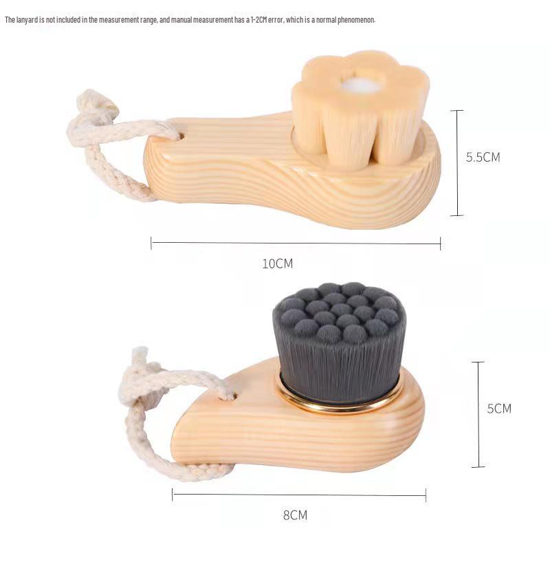 Manual Wooden Face Cleansing Brush with Soft Bristles for Makeup Removal and Deep Cleaning