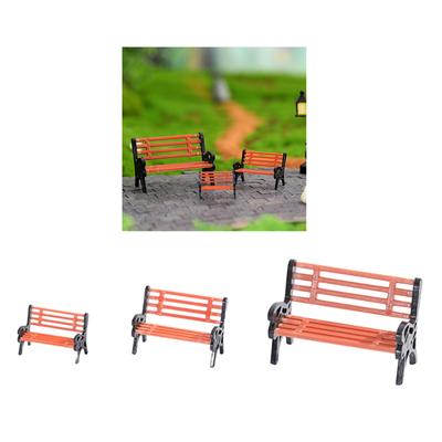 10Pcs Model Park Bench Mini Garden Ornament Miniature Park Model Train DIY Figurines Garden Decor