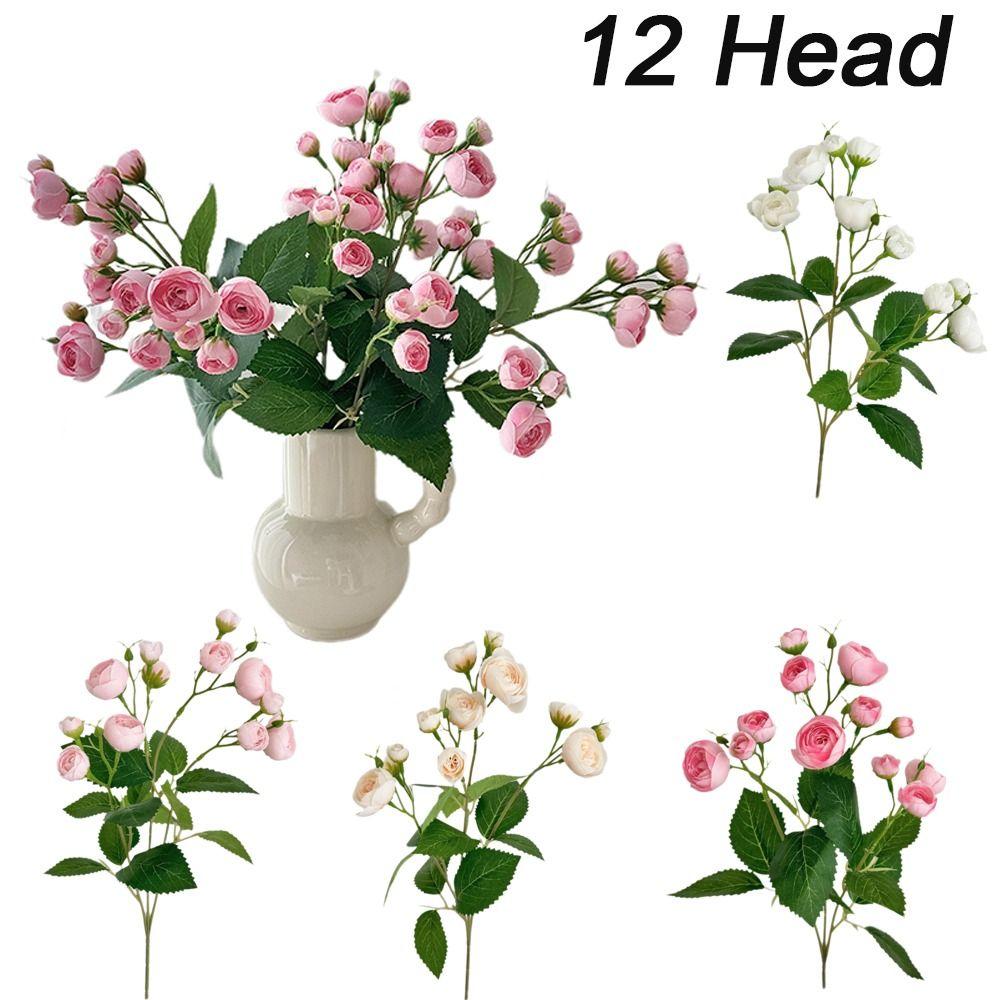 With Stems Fake Flower Bouquet Silk Flower Wedding Flowers Artificial Roses Flower  Table Patio