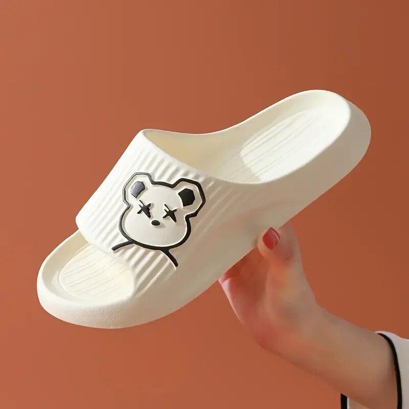 Women's and Men's Fashionable Cartoon Flip Flops, Soft and Thick Soled Non Slip Sandals for Indoor and Outdoor Use, Beach Slippers New Model