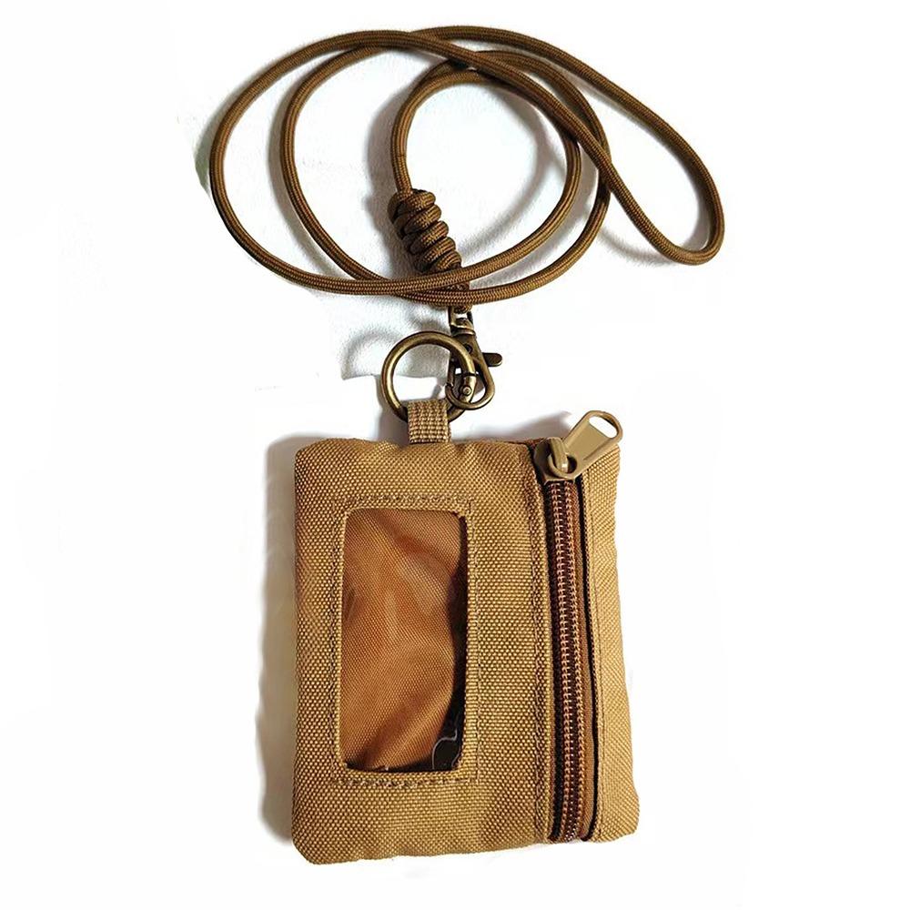 Solid Color Hanging Neck Coin Purse Oxford Cloth Small Storage Bag Hanging Neck Wallet  Zipper Bag