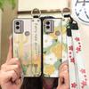 Soft Case Flower Phone Case For Nokia C22 Wristband Durable Ring Waterproof Lanyard Oil Painting Back Cover Silicone