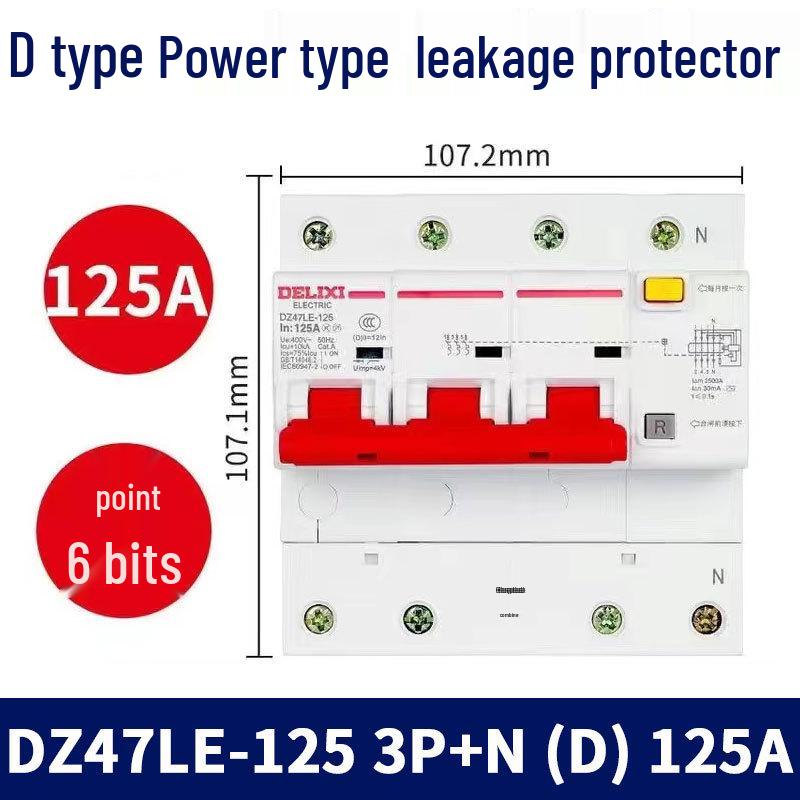 Delixi 380V 3P+N Circuit Breaker with Earth Leakage Protection
