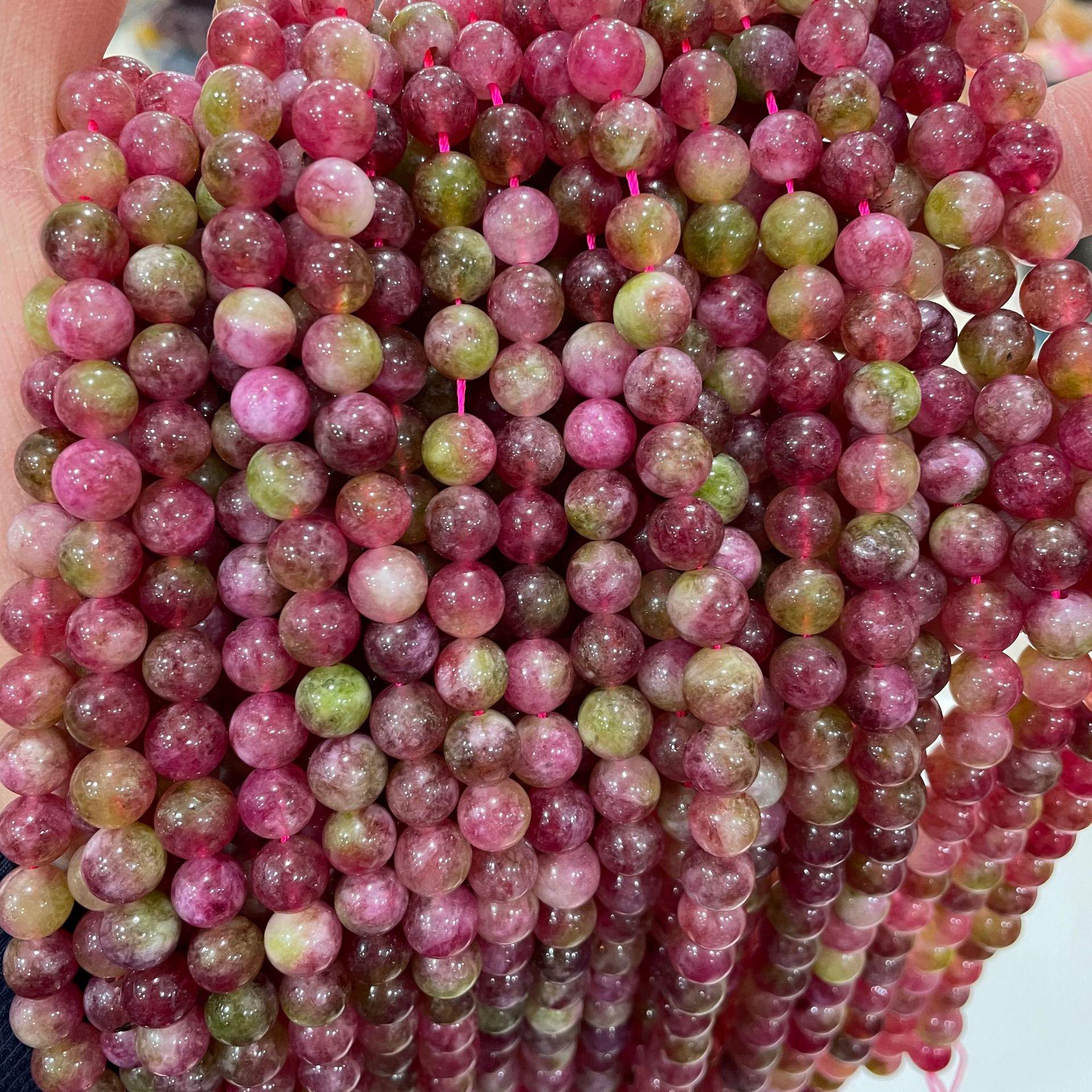 

Watermelon Tourmaline Round Beads for DIY Jewelry and Accessories. 6mm (~62 beads)
