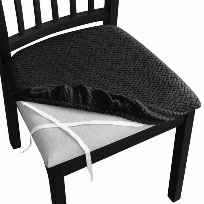 Elegant Jacquard Stretchable Stool Chair Cover Elegant Seats Slipcover for Kitchen and Banquets Seating