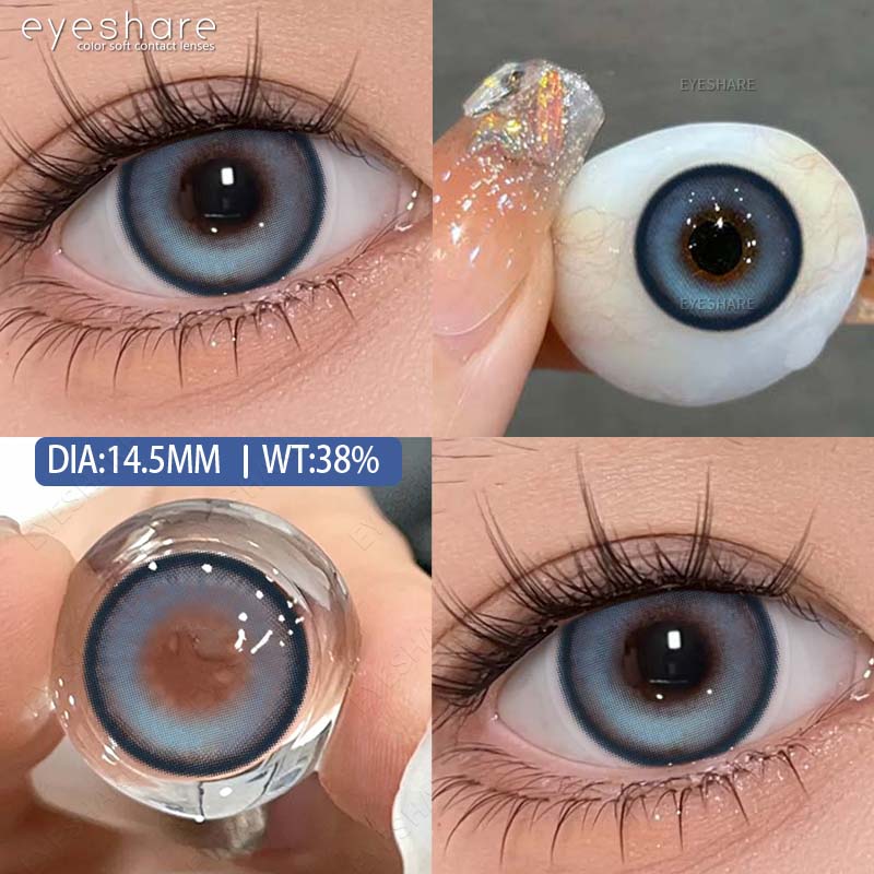 Eyeshare Colored Contact Lenses Natural Blue Contact Lenses Green Fashionable Exquisite Lenses Brown Contact Lenses Gray Lenses 1 Pair