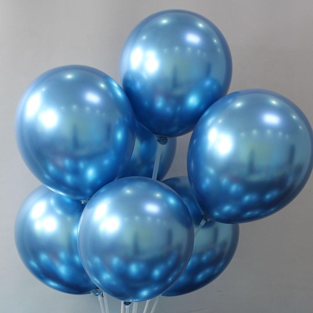 12inch 2.8g Chrome Thickened Metal Balloons Pack for Birthday Wedding Party Backdrop Decoration Bulk Balloon Decoration 50pcs