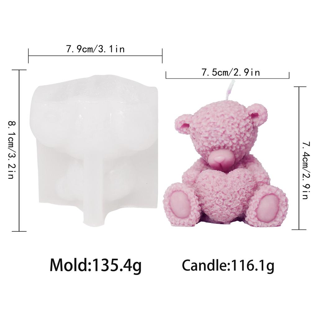 3D medvídek silikonová forma na svíčky zvířátka roztomilý pár medvídků forma na epoxidovou pryskyřici domácí dekorace nástroje na výrobu mýdla romantický svatební dar