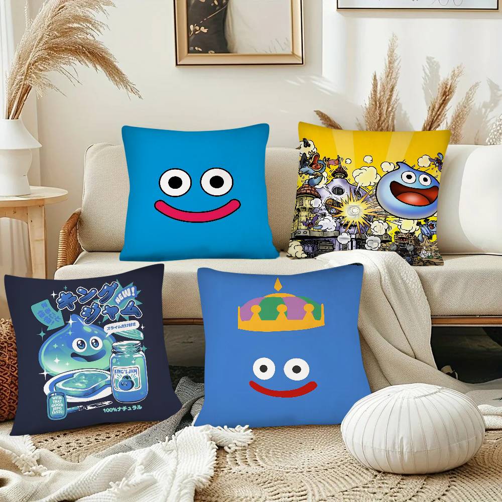 Game Slime Morimori Dragon Quest Pillow Case Fashion Square Pillowcase Bedroom Sofa Room Ins Decoration Leisure
