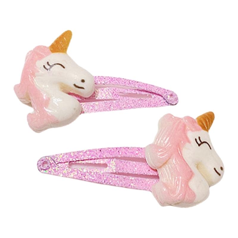 1 Paar Haarspangen für Mädchen Glitzer Haarschmuck Themen Haarnadel Mode Haarteile für Kinder Mehrfarbiges Design