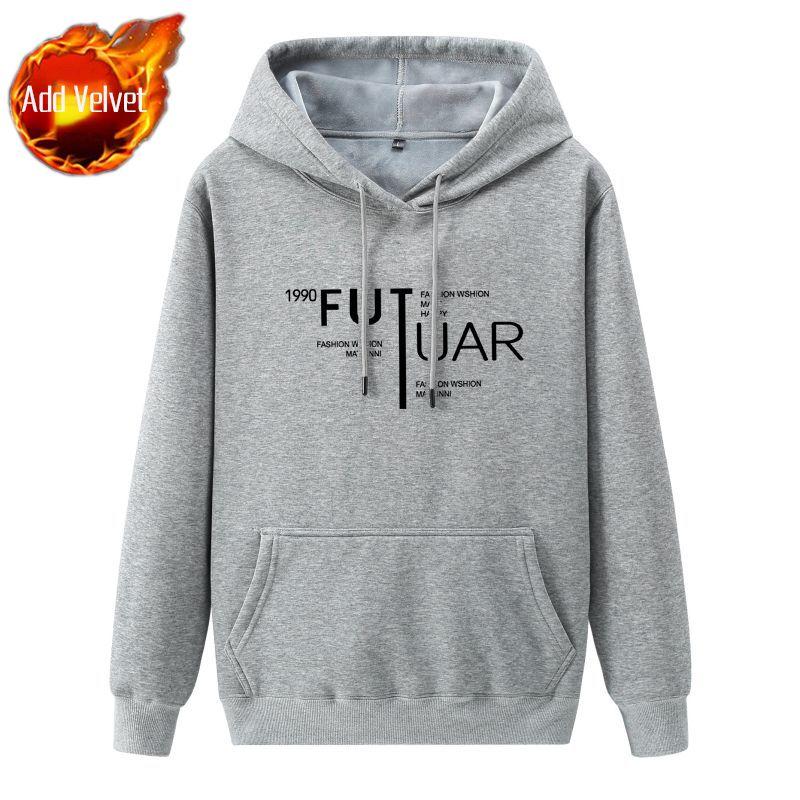 Warm Men's Hooded Sweatshirt Letters Designer Harajuku Fashion Overfit Cheap Y2k Vintage Streetwear Tops 90s Winter Male Hoodie
