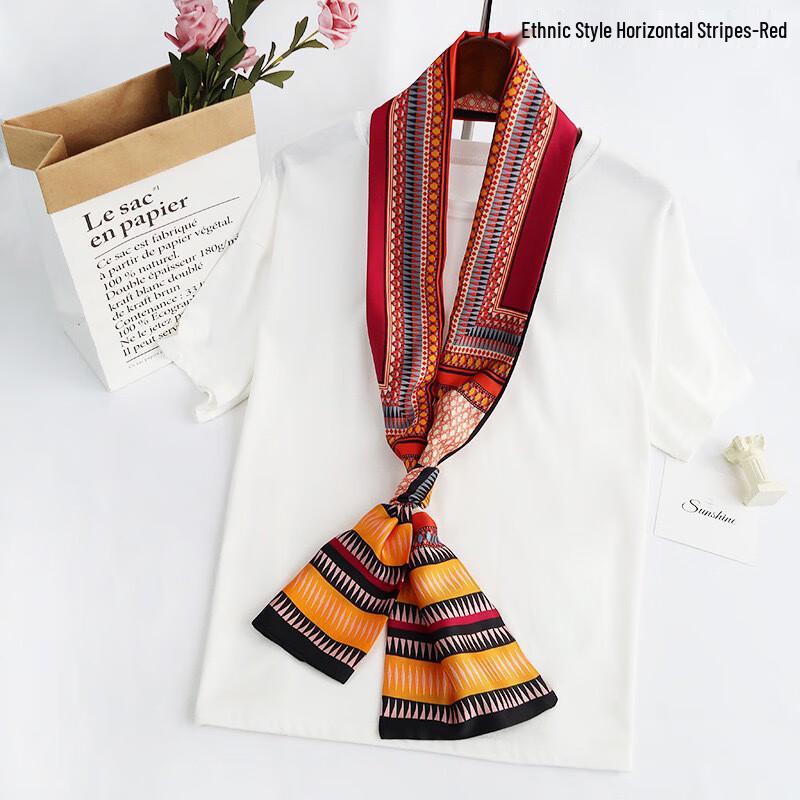 Imitation Silk Long Narrow Scarf