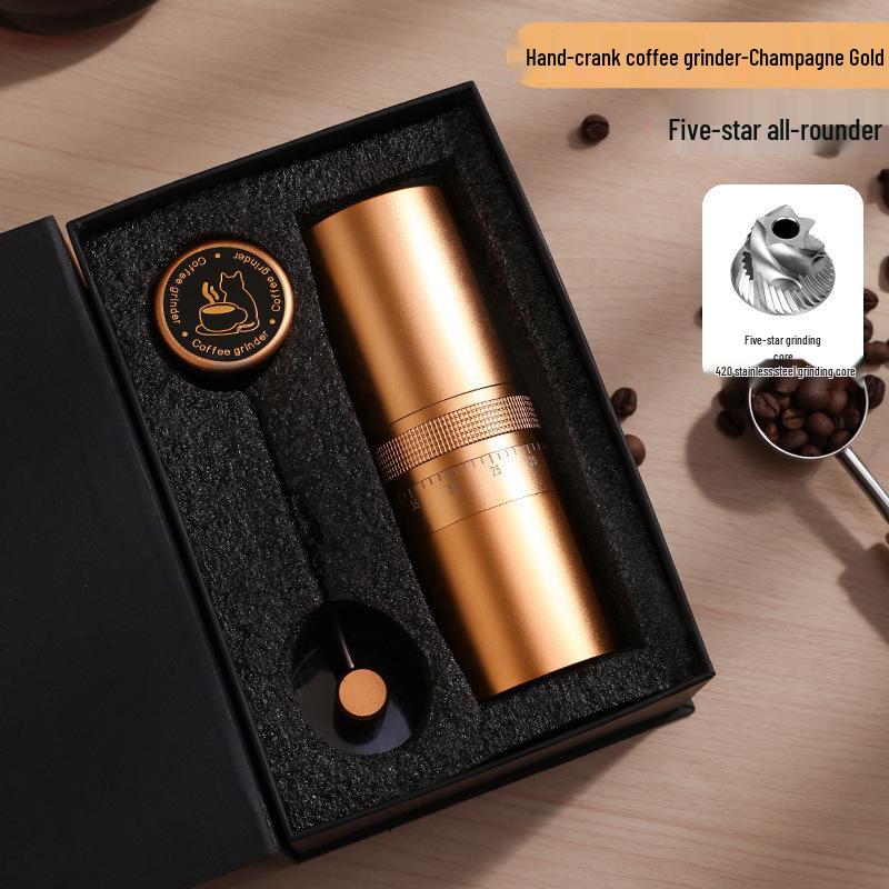 Luxury Conical Burr Hand-Crank Coffee Grinder for Italian Drip Coffee and Hand-Pour Brewing