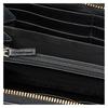 Gucci Metal Logo Zipper Closure Leather Wallet Unisex Couple Style Black with Mysterious White