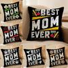 Best Mom Ever Cushion Cover Short Plush Double-Sided Print Square Throw Pillow Covers Sofa Home Cushion Decor