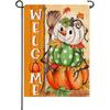 Small Decorative Garden Flag Featuring a Pumpkin Scarecrow, Perfect for Autumn And Thanksgiving, Ideal for Outdoor Decor In Your Yard Or Lawn, with a